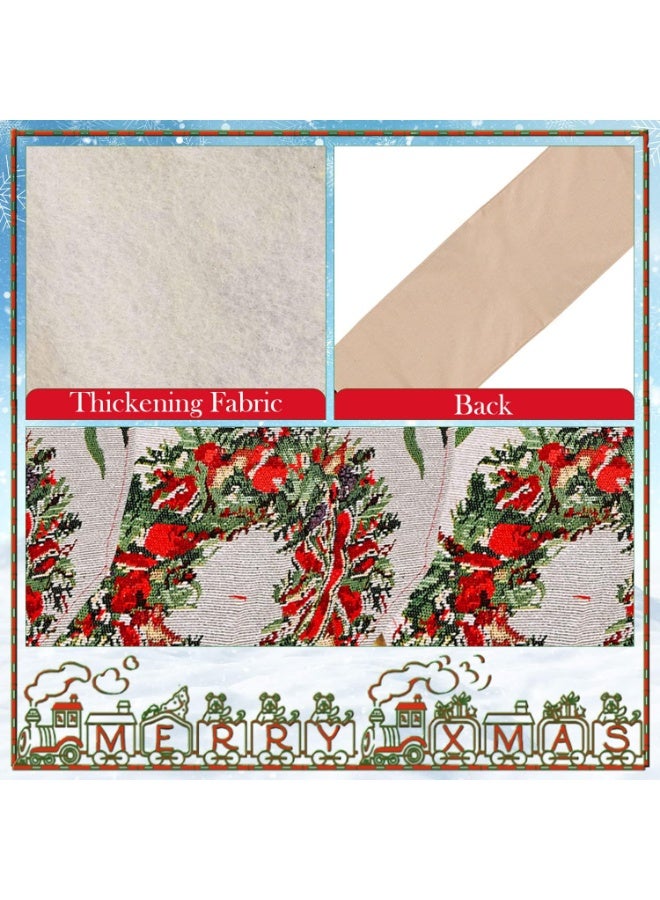 اليسا مفرش طاولة عيد الميلاد 180×35 سم - ديكور طاولة احتفالي للعطلات، مزيج من الكتان الأحمر والأبيض، مفرش طاولة طعام قابل للغسل لديكور عيد الميلاد وقطع المركزية - Image 5