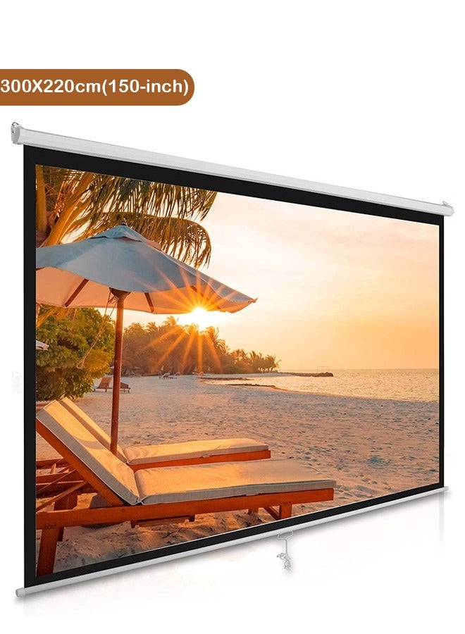 Screen Project 150 Inch Taimi Manual Screen Projector 150-inch (300x220cm) | Best Price KSA ...