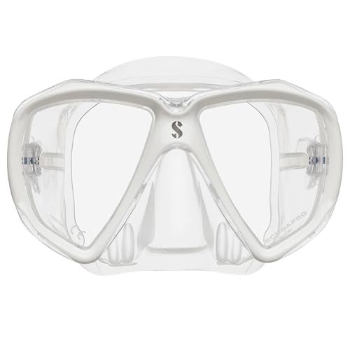 SCUBAPRO Spectra Scuba Mask with Ultra Clear Dual Lens and EZ Equalize Nose Pocket for Diving ClearWhite - Image 1