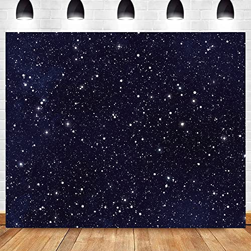 Qian 8x8ft Night Sky Star Backdrops Universe Space Theme Starry Photography Backdrop Galaxy Stars Children Boy 1st Birthday Party Photo Background Newborn Baby Shower Banner Photo Studio Booth - Image 4