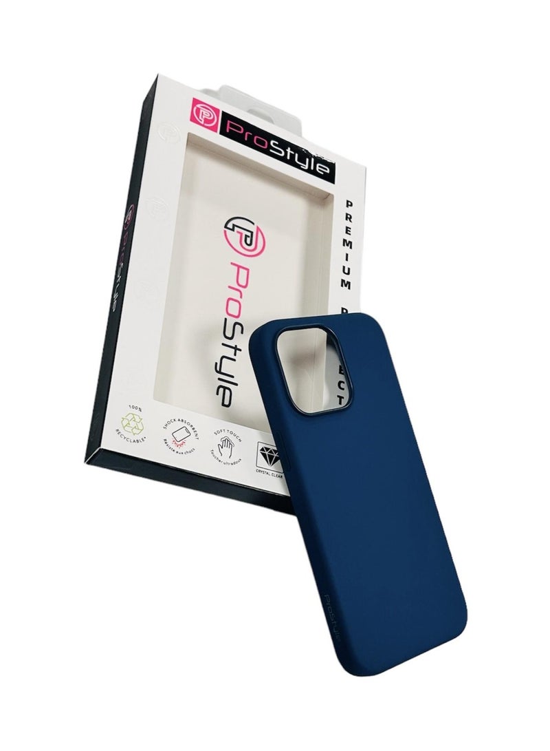 بروستايل جراب MagSafe شفاف رفيع باللون الأزرق لهاتف iPhone 15 Pro Max، غطاء خلفي واقٍ يدعم الشحن اللاسلكي، غطاء هاتف متين مقاوم للصدمات والسقوط - Image 1