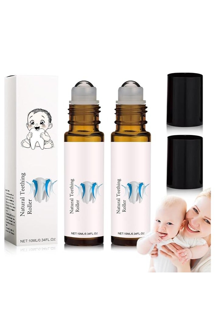 ROLLER 2-Pack Baby Teething Oil Roller, 10 ml x 2 Teething Roller Baby, Teething Oil Roller, Teething Natural Pain Relief Roller, Teething Natural Pain Relief Roller, Reduce Teething Discomfort - Image 1