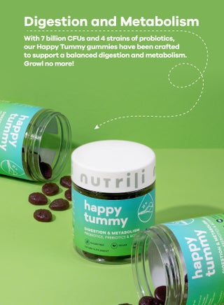 Happy Tummy Probiotics Gummies (150g) Probiotics, Prebiotics, Botanicals & Vitamins - 60 Vegan Sugar freeGummies - view 2