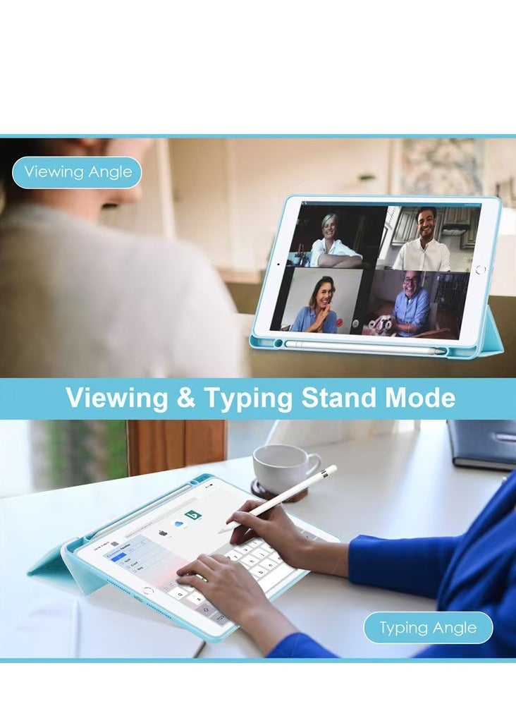 Hybrid Case Compatible with iPad 10th Generation 2022 (10.9 Inch) - [Ultra Slim] Shockproof Clear Cover with Built-in Pencil Holder, Auto Wake/Sleep, Lilac Marble - Purple - Image 3