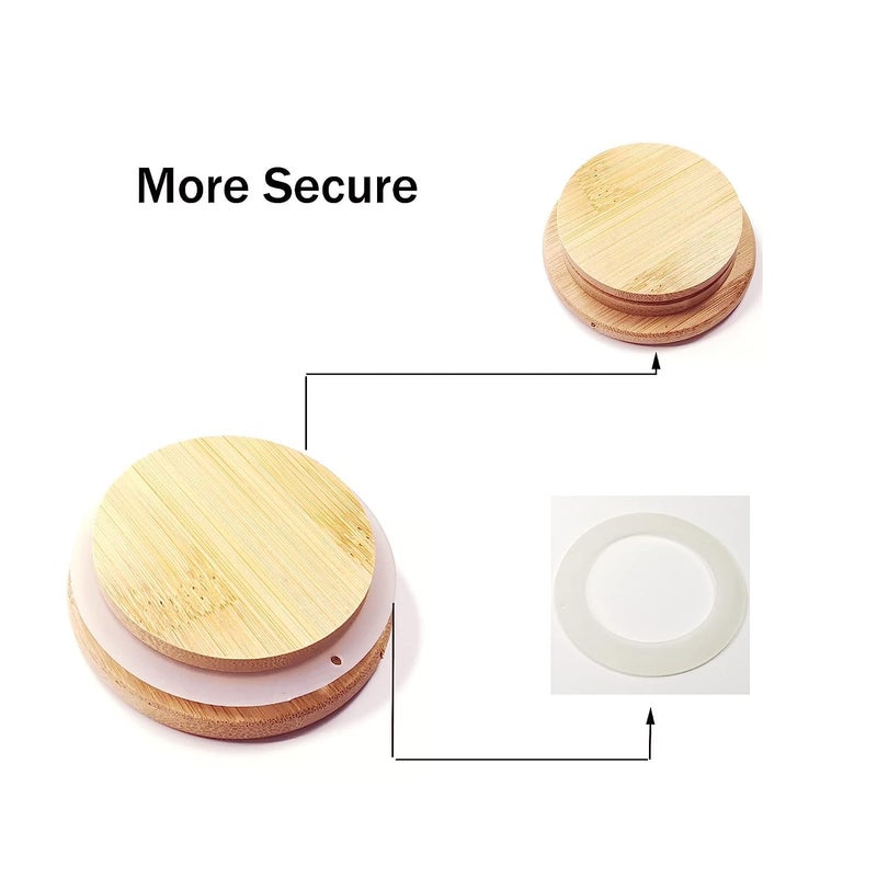 BIG CART BIG CART 2 Pcs Glass Qtip Holder with Wood Lids 16 oz Apothecary Jars Cotton Swabs Dispenser Cotton Pads Canister for Bathroom Storage Organizer  - Image 5