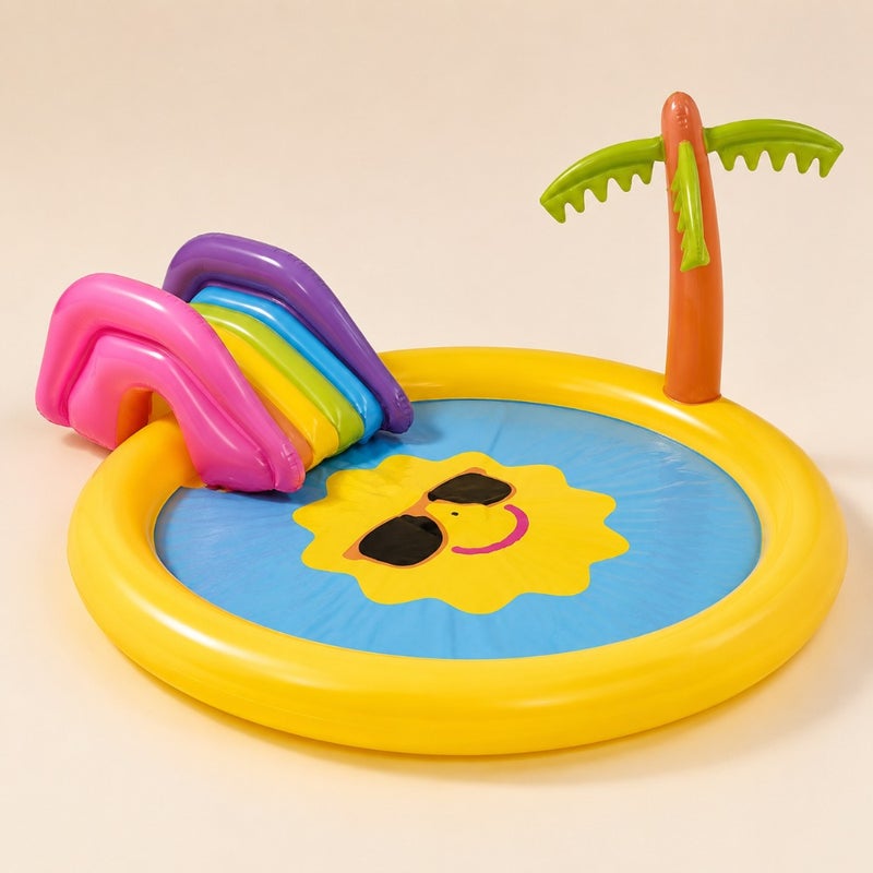 Sunnyland Splash Play Pool for outdoor summer fun, PVC material, blue color, durable and easy to inflate - Image 1