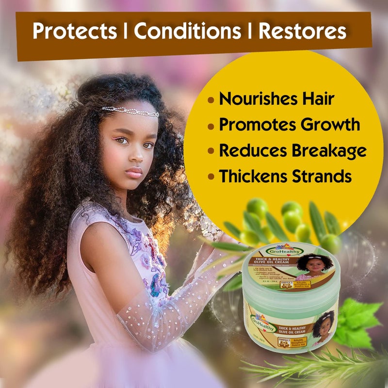 SOFNFREE SOF N' FREE n'Pretty GroHealthy Olive Oil Cream for Hair Growth - Reduces Breakage, Rebuilds, Strengthens & Protect Hairs for Healthy, Shiny, Longer, and Thicker - 8.8 oz (Pack of 1) - Image 5