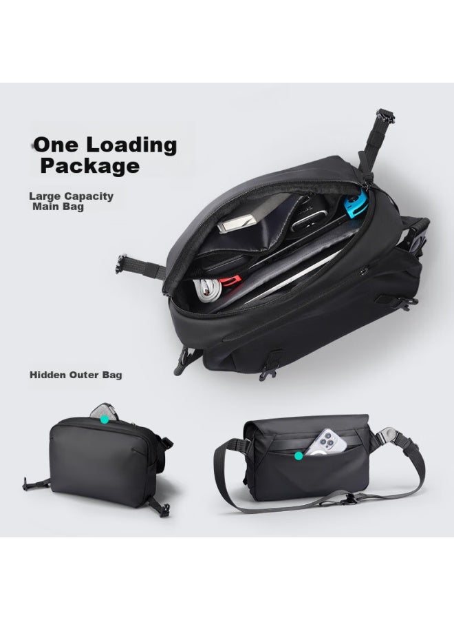 Mark Ryden Crossbody Bag For Men, Trendy Motorcycle Riding Sports Backpack, Messenger Bag, Large Capacity Lightweight Commuter Shoulder Bag - Image 4