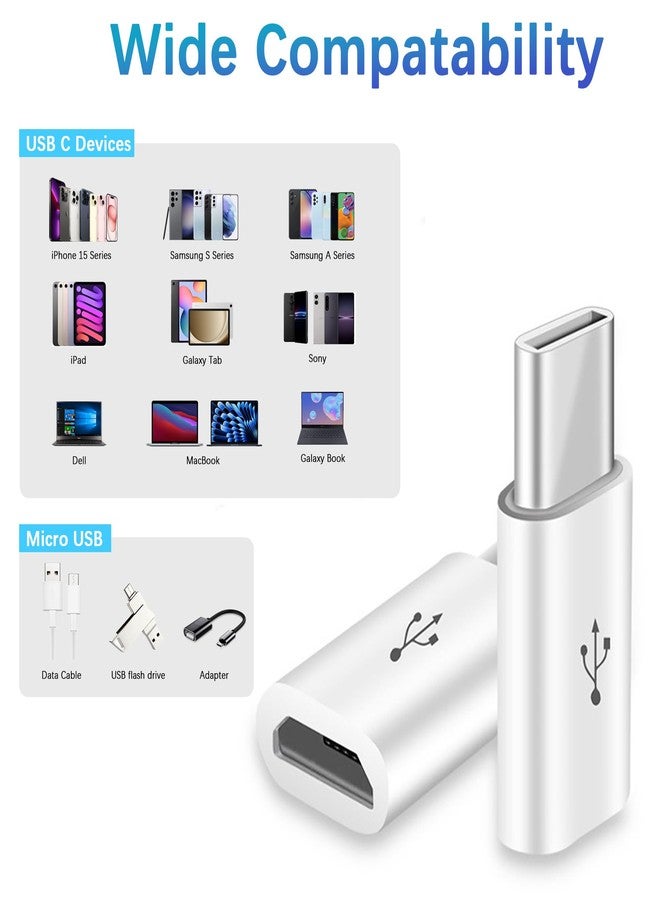 WORLDBOYU Micro USB to USB C Adapter 2 Pack Micro-USB Female to USB-C Male OTG Adapter Compatible with Samsung Galaxy, LG, Huawei, Type-C Phones, Tablets and More - Image 5