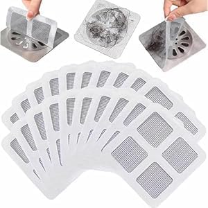 ZIPRON Large Upgraded Drain Cover Hair Catcher (Pack of 10) Disposable Waterproof Drain Guard Mesh Stickers Drainage Jali Shower Drain Cover for Bathroom Floor Sink Bathtub (13cm x 13cm) - Image 3