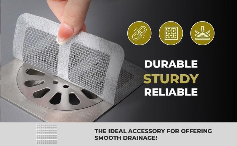 ZIPRON Large Upgraded Drain Cover Hair Catcher (Pack of 10) Disposable Waterproof Drain Guard Mesh Stickers Drainage Jali Shower Drain Cover for Bathroom Floor Sink Bathtub (13cm x 13cm) - Image 4