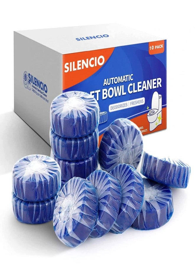 SILENCIO Automatic Toilet Bowl Cleaner Tablets, Bathroom Toilet Tank Cleaner, Toilet Blue Clean Bubbles, Long-Lasting, Mild Lemon Scent, Fresh Air and No Pungent Odor (Pack of 10 Piece) - Image 1