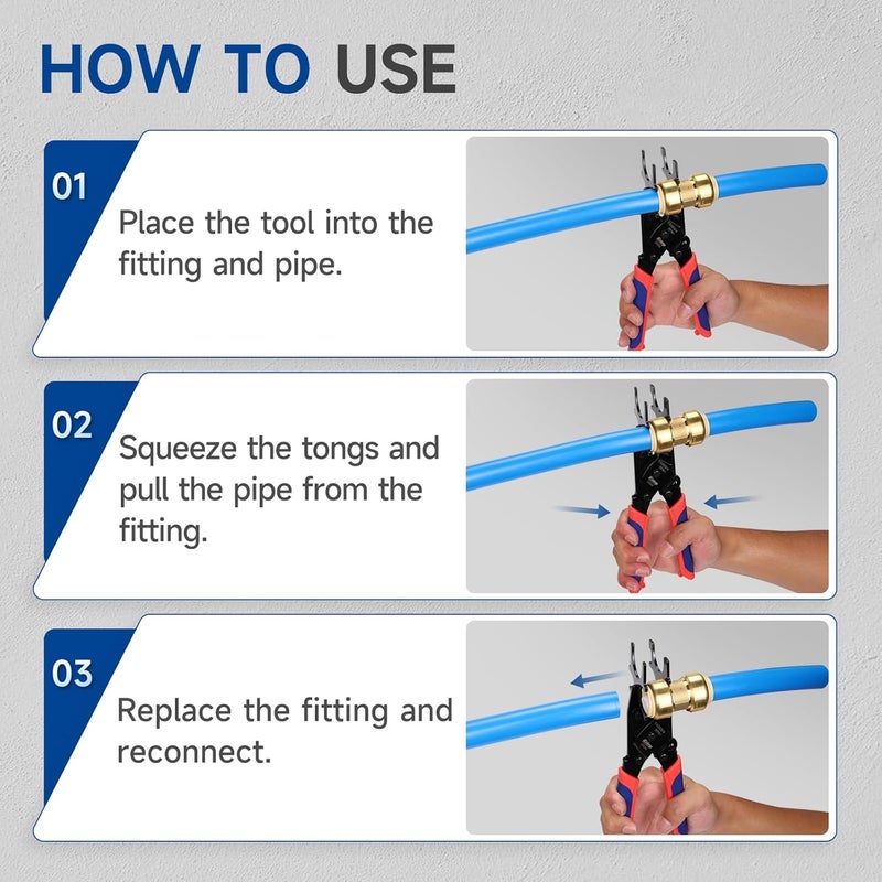 iCRIMP Push to connect fitting removal tool, Effortlessly Remove 1/2 inch, 3/4 inch, 1 inch Pipe Push-Fit Connectors CRQ04 - Image 5
