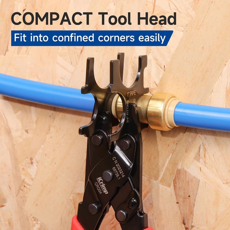 iCRIMP Push to connect fitting removal tool, Effortlessly Remove 1/2 inch, 3/4 inch, 1 inch Pipe Push-Fit Connectors CRQ04 - Image 2