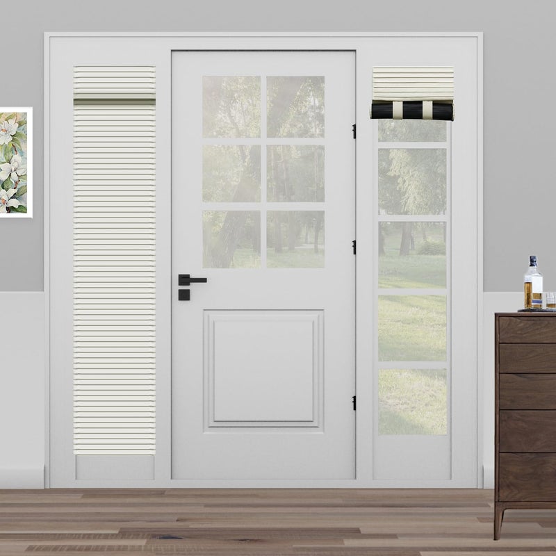 Muamar Side Door Window Curtains  Front Door Curtains for Small Window  Privacy Door Shades for Sidelight Curtains  Thermal Insulated Door Side Window Covering  White  1 Panel  W12 X L80 - Image 1