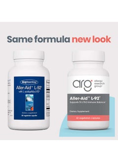 Allergy Research Group Allergy Research Group Aller-Aid L92 Supplement - with Lactobacillus Acidophilus, Indian Frankincense, Boswellic Acid, Vegetarian Capsules - 60 Count  - Image 2