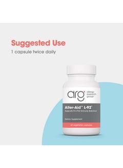 Allergy Research Group Allergy Research Group Aller-Aid L92 Supplement - with Lactobacillus Acidophilus, Indian Frankincense, Boswellic Acid, Vegetarian Capsules - 60 Count  - Image 4