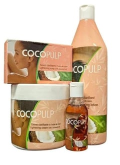 COCOPULP Coco Bilb Skin Lightening Set Cream 300 ml, 500 ml lotion, 50 ml oil and soap 180 g  - Image 1
