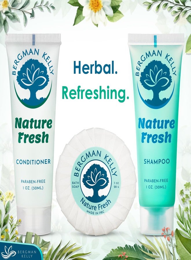 BERGMAN KELLY Round Hotel Soap Bars, Shampoo & Conditioner 3-Piece Set (1 oz each, 150 pc, Nature Fresh), Delight Your Guests with Refreshing & Soothing Mini Travel Toiletries & Bulk Amenities - Image 3