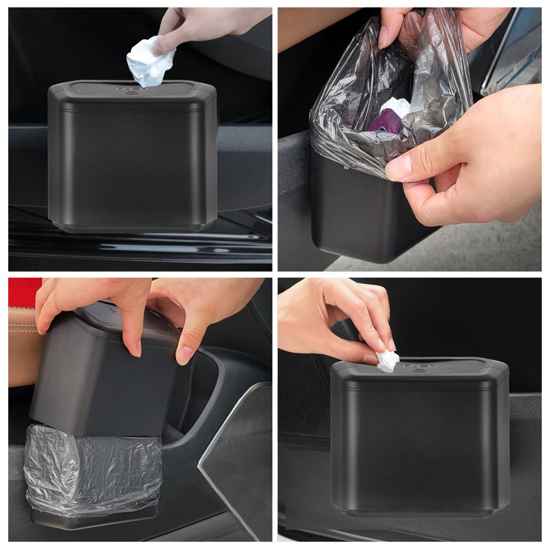 Garbage Can for Car, Portable Hanging Waste Bin with Secure Lid for Travel - Image 3