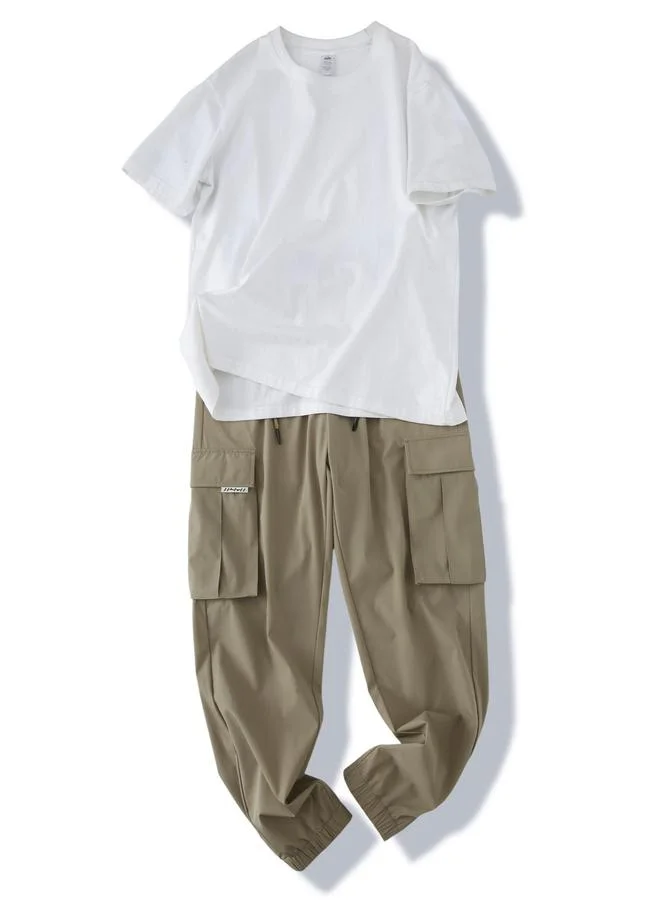 Take Two Men Beige Cargo Joggers