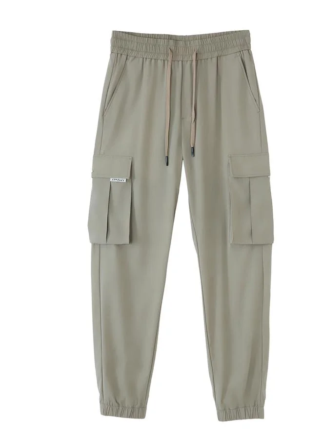 Take Two Men Beige Cargo Joggers