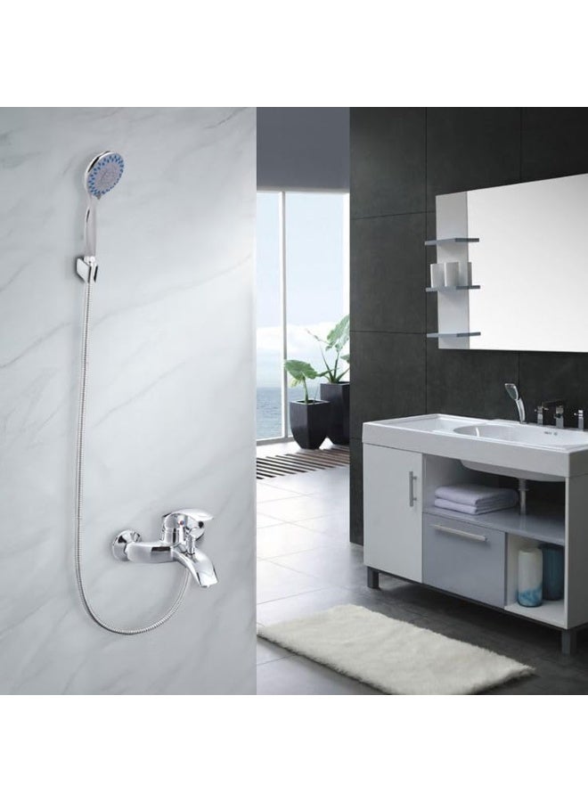 MODI Single Lever Bath Shower Mixer Tap Kit - Silver | Modern Design Faucets Bathroom Fixtures | Stainless Steel Spout Basin Mixer with Pop-up Waste - Bauloop Collection - Image 2