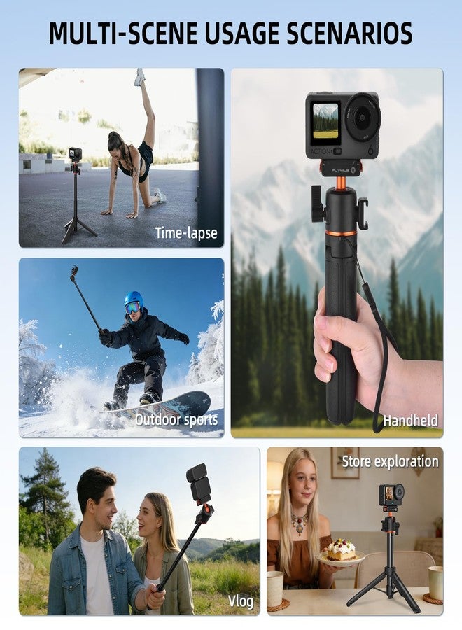 Flymile 21" Action 6 Camera Tripod, Magnetic Quick Release Adapter Selfie Stick Extended Pole Handle Grip with 360° Ball Head & Cold Shoe Mount, Mini Table Desk Tripod for DJI Osmo Nano Accessories - Image 5