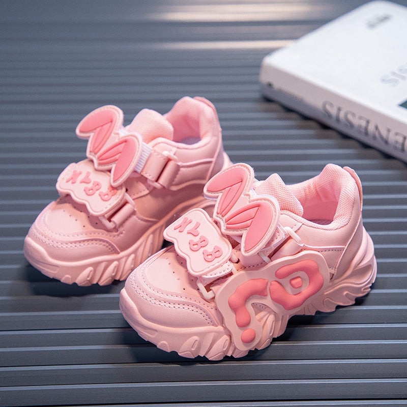 Girls' Sports Shoes 2025 Spring New Kidsren'S Running Shoes Boys' Casual Shoes Medium And Large Kidsren'S Fashionable Dad Shoes Trend - Image 1