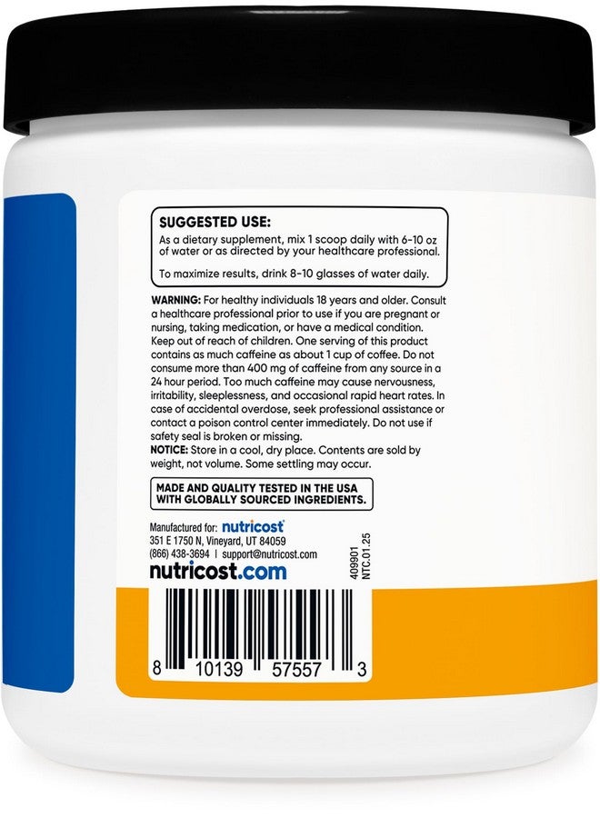 Nutricost Creatine + Energy 30 Servings (Peach Mango Flavored) - 5,000mg Creatine Monohydrate + 350mg Energy Complex Per Serving - Image 4