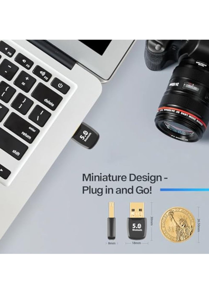 KASTWAVE Bluetooth USB Adapter, Bluetooth Adapter 5.4 Dongle (BR+BLE+EDR), Free Diver, Taillight Design, Wireless Transfer for Mouse, Keyboard, Headphones, Speaker, Keyboard Mouse, Printer, Windows 11/10/8.1/7 - Image 5