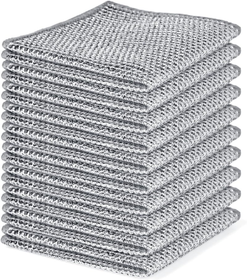 Pintor Pintor 10 Pcs Steel Wire Dishcloth Multipurpose NonScratch Wire Rags for Dishes Sinks Counters Stove Tops Easy Rinsing Steel Wire ragPack of 10