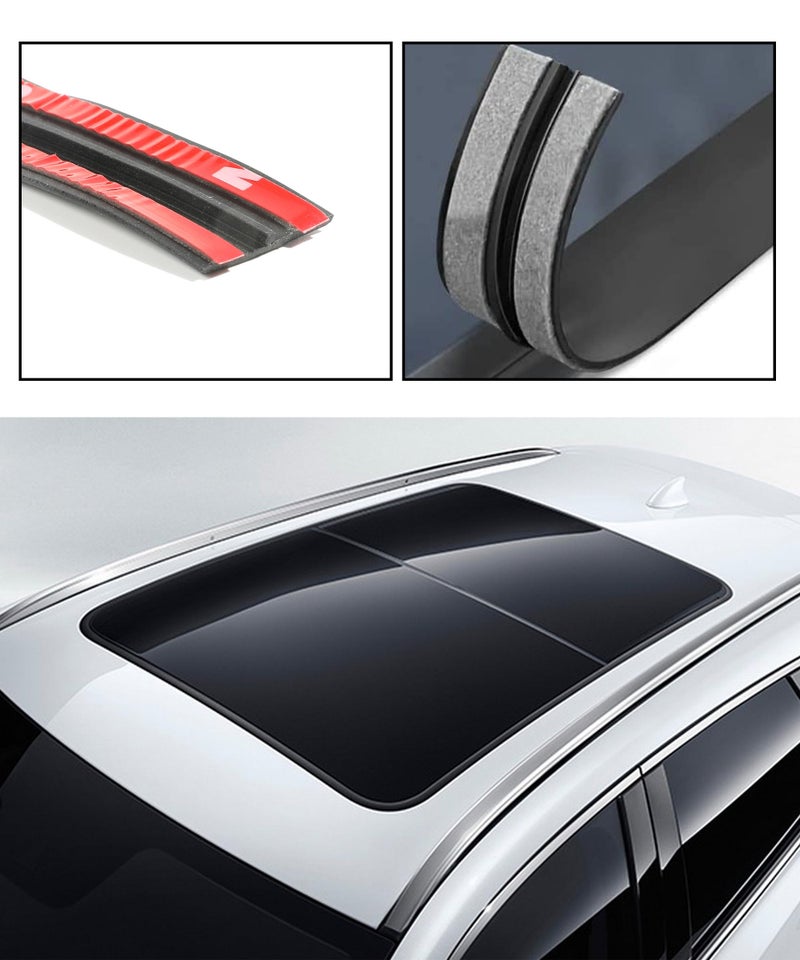 RACOONA 2PCS Windshield Trim,22 Ft Windshields Rubber Seal,Car Door Seal Car Sunroof Seal,Cars Accessories Car Weather Stripping T Shape Automotive Door Sealing Strip for Sunroof Front Rear Windshield - Image 4