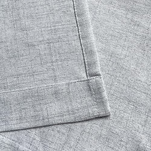 Oindec 2 Pack Faux Linen Valance for Windows Kitchen Living Room Valances Rod Pocket Farmhouse Country Rustic Bathroom Small Window Treatment (54x15 inch, Grey) - Image 5