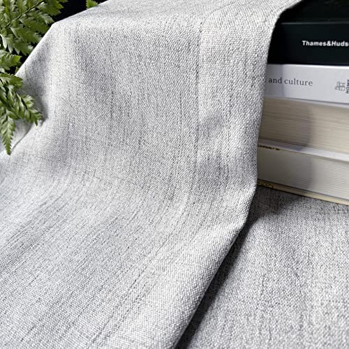 Oindec 2 Pack Faux Linen Valance for Windows Kitchen Living Room Valances Rod Pocket Farmhouse Country Rustic Bathroom Small Window Treatment (54x15 inch, Grey) - Image 3