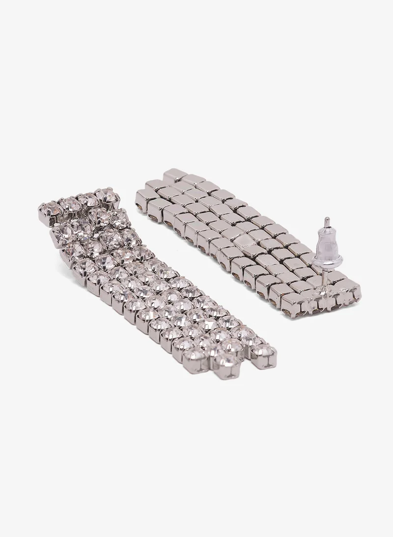 ايلا ليمتد اديشن Diamonte Rhinestone Embellished Drop Down Earrings