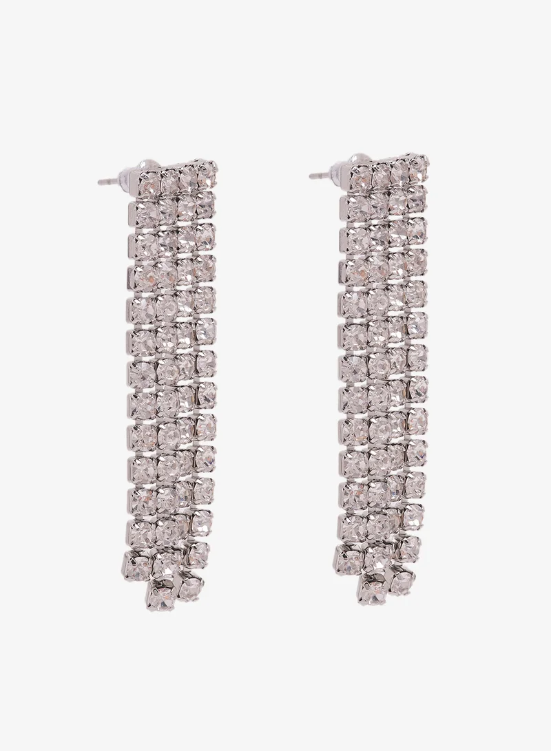 ايلا ليمتد اديشن Diamonte Rhinestone Embellished Drop Down Earrings