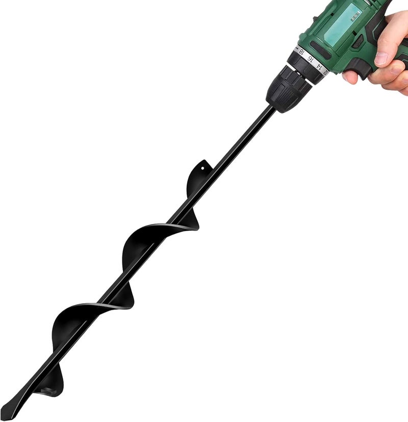 Longrun Auger Drill Bit for Planting-1.7"x15" Planting Auger, Garden Spiral Hole Drill Bulb Planter Tool for Planting, Bedding Plants, Flowers, Umbrella Holes - 3/8 Inch Hex Drive Drill Augers - Image 1