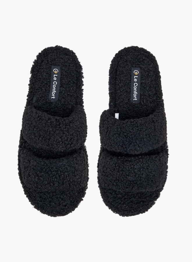 Le Confort Women's Faux Fur Bedroom Slippers  - Image 1