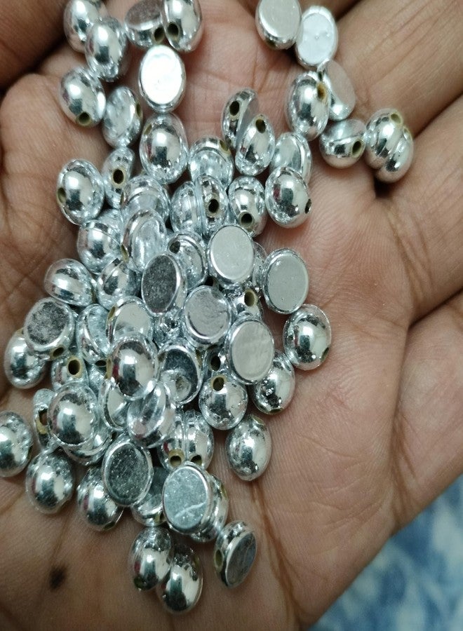 RITIKA CRAFT Silver 8mm Half Round Beads/moti Kit 300 pcs for Craft/Jewellery Making/Decorations - Image 1