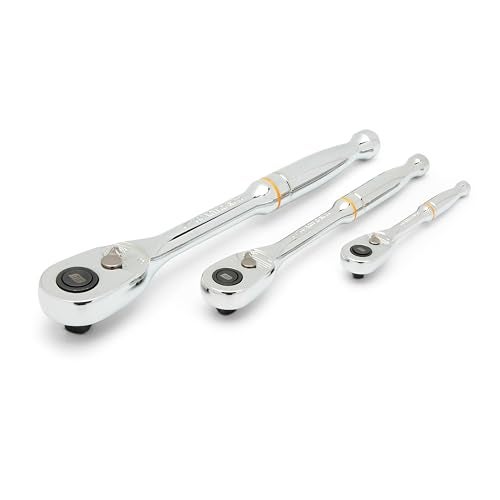 GEARWRENCH 3 Piece 14 38 and 12 Drive 90Tooth Quick Release Teardrop Ratchet Set 81310T - Image 3