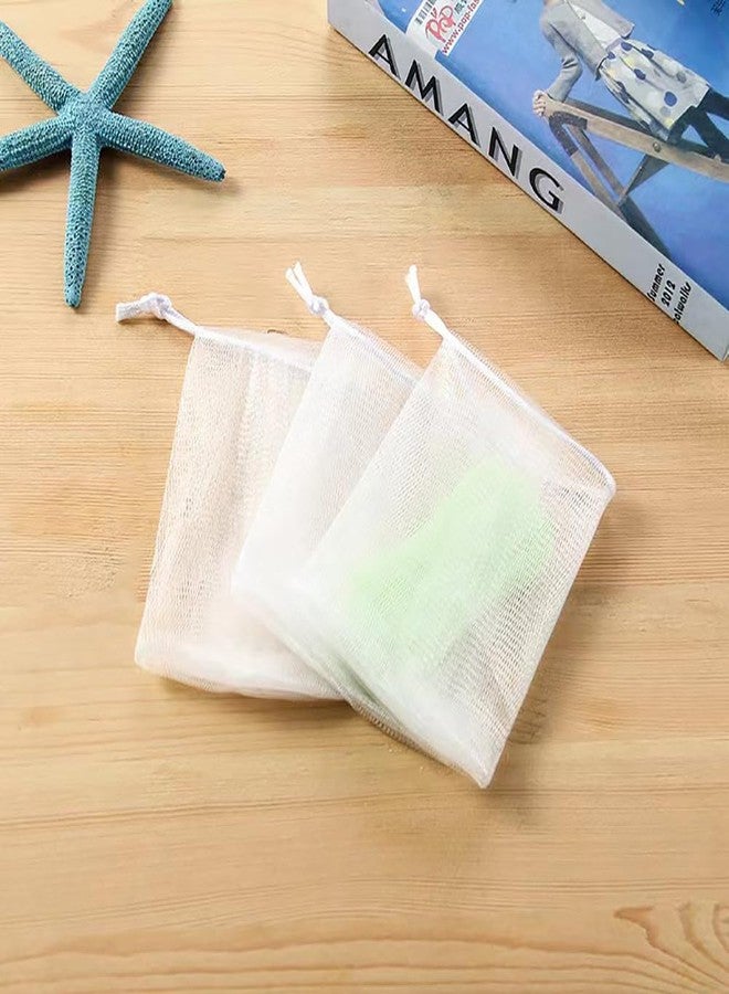 GSHLLO 20 Pcs Mesh Soap Saver Bags Soap Foaming Pouch Shower Soap Net Holder Shampoo Bar Bag Bath Soap Scrubber Pouch with Drawstring - Image 2