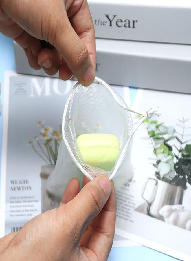 GSHLLO 20 Pcs Mesh Soap Saver Bags Soap Foaming Pouch Shower Soap Net Holder Shampoo Bar Bag Bath Soap Scrubber Pouch with Drawstring - Image 5