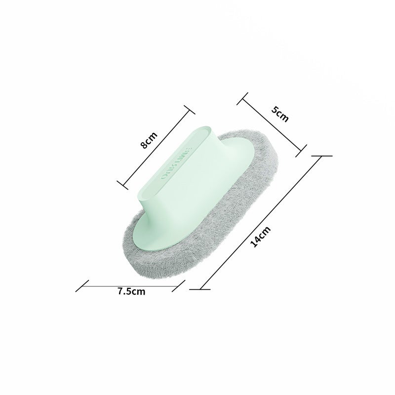 Household Tile Cleaning Brush, Nordic Style Kitchen Sponge with Handle, Multi-Functional Solid Color Bath & Stovetop  Cleaner