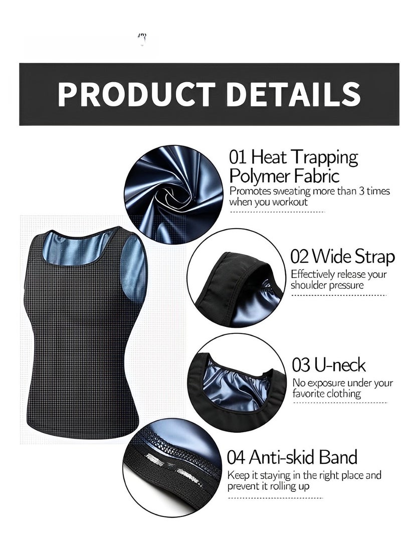 Generic Sauna Suit for Men Workout Vest Sweat Enhancing Tank Top Premium Slimming Shapewear Waist Trainer Heat Trapping Fitting Shirt - Image 3