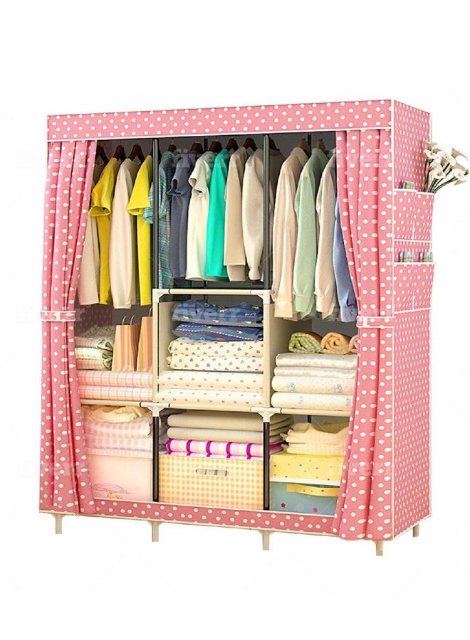 HOMESTAR Portable Wardrobe Organizer Foldable Canvas Fabric Clothes Storage Organizer - Image 1