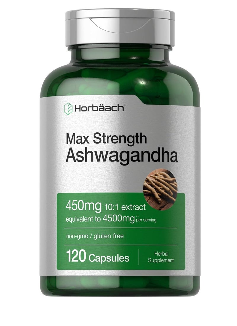 Horbaach Ashwagandha Capsules  120 Count  Maximum Strength  Gluten Free | by Horbaach  - Image 1