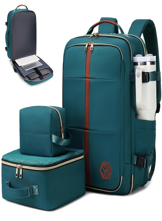 SHENHU 40L Travel Laptop Backpack for Women & Men, Airline Approved Carry On Luggage Overnight Bags, Waterproof Personal Item Bag, Weekender Essentials Backpacks Vacuum Backpack Dark Green - Image 1
