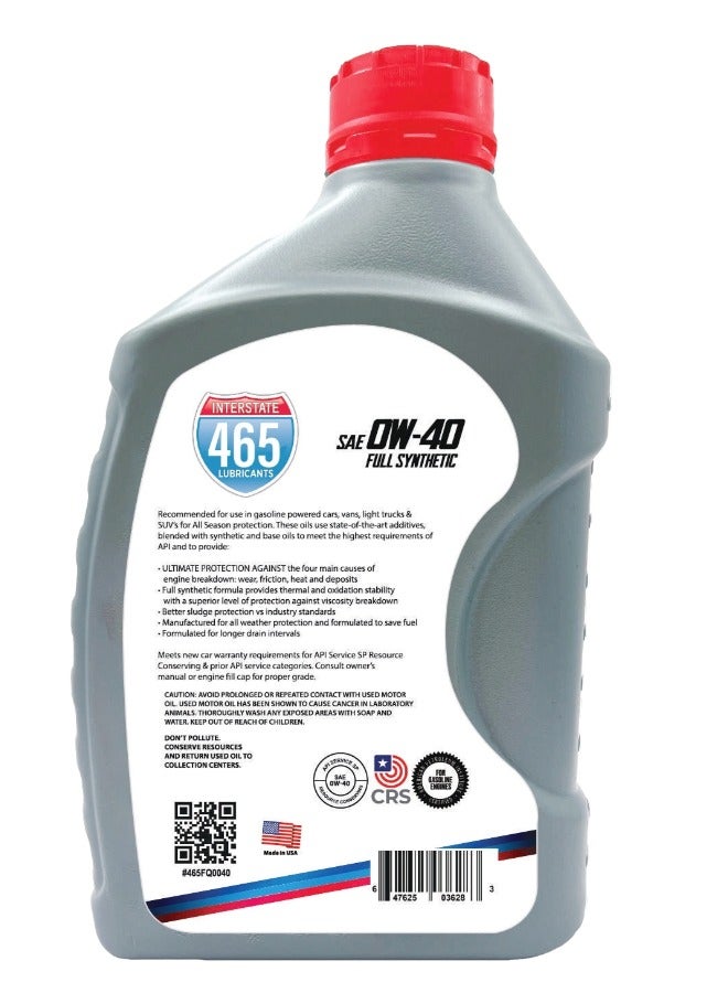 زيوت 465 زيت 0W-40 التخليقي بالكامل - Image 3