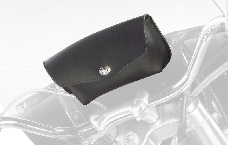 Dowco داوكو ويلي وماكس 59513-00 سلسلة الثورات: حقيبة زجاج أمامي للدراجات النارية من الجلد الصناعي، سوداء، تناسب عالمي - Image 3